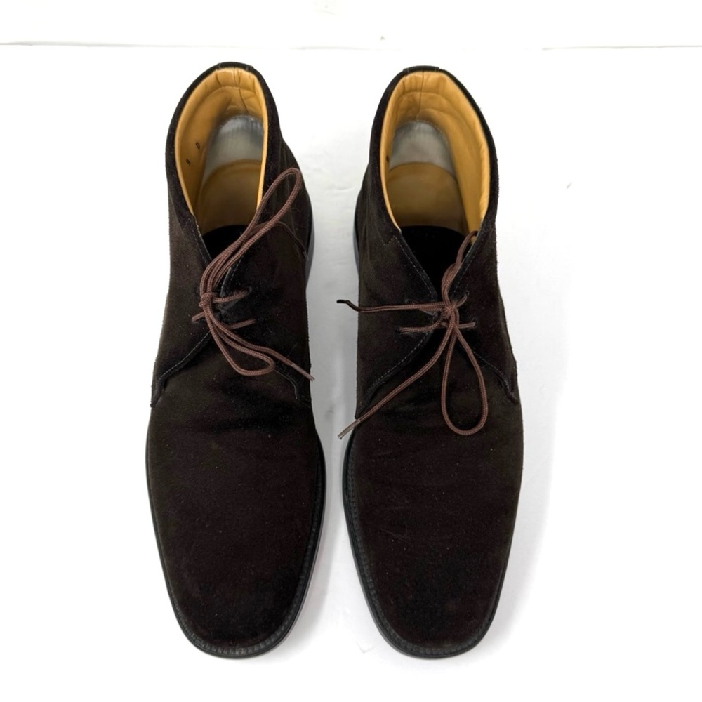 SALVATORE FERRAGAMO men’s brown suede ankle boots, made in Italy, size 9D